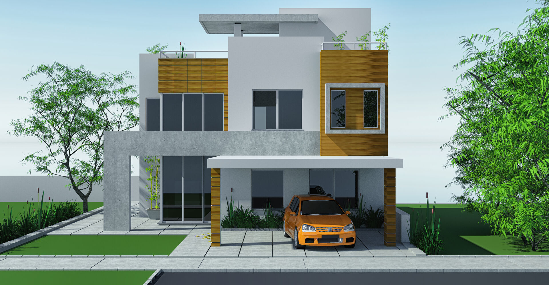modern-house-with-carport-lawn-with-mini-garden